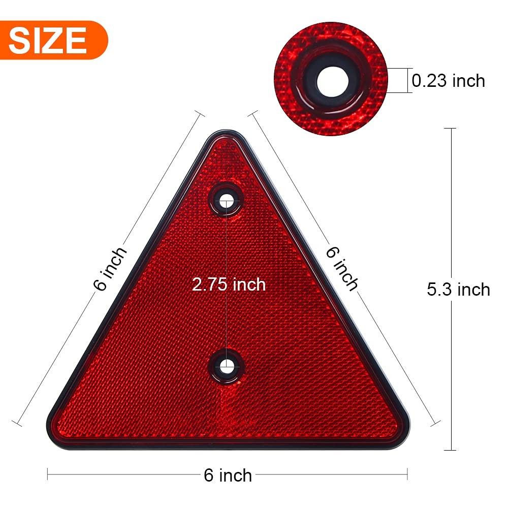 Safety Reflector Warning Sign 4-Pack Slow Moving Vehicle Triangle Reflective