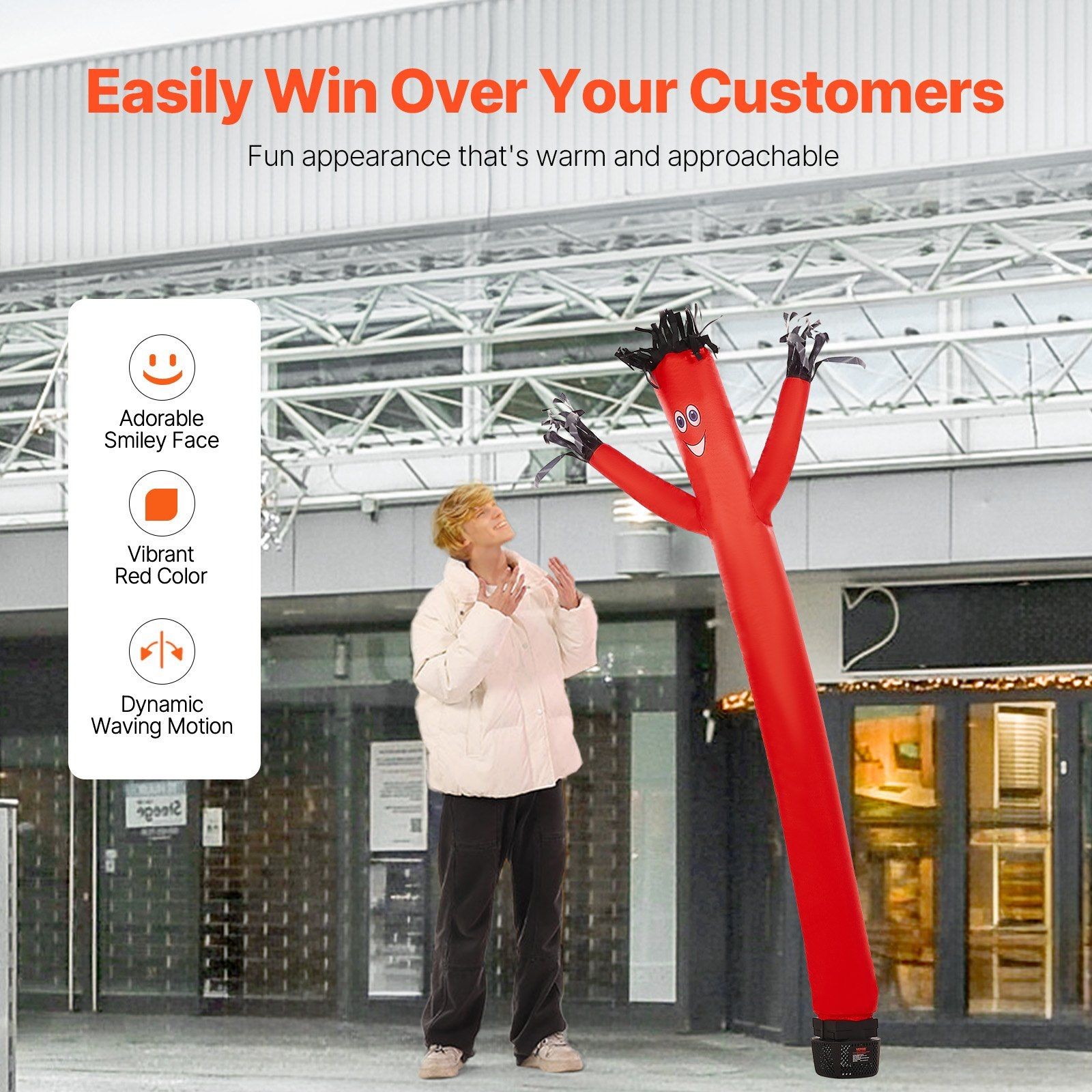 6ft Inflatable Waving Tube Man 1/15HP Blower Fan & Ground Stakes