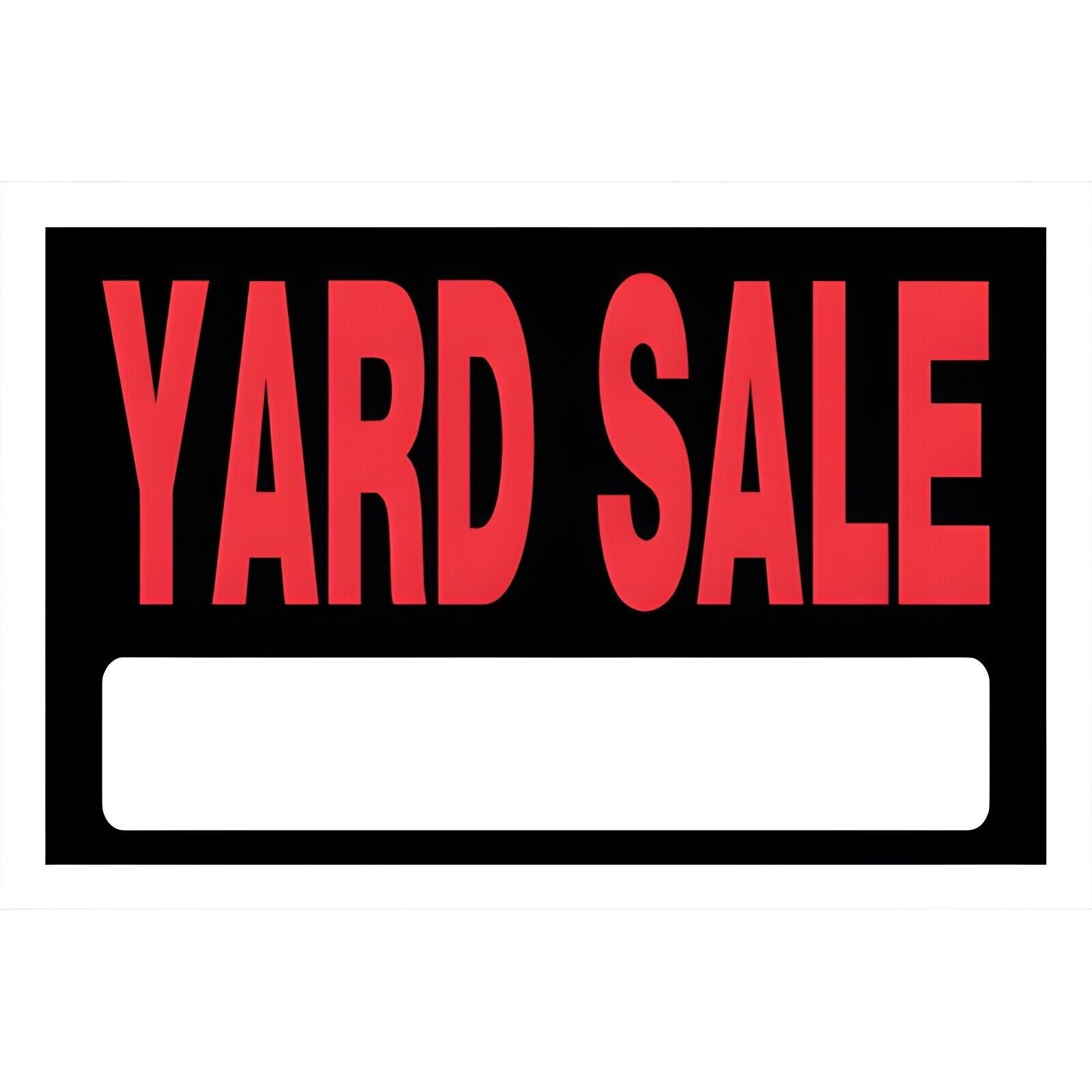 Hillman 8 x 12 Plastic Garage Sale Signs Black Red 839950 Pack of 6