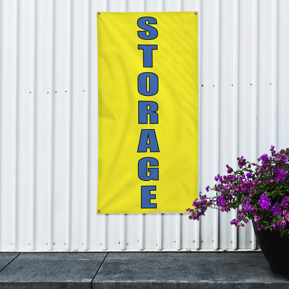 Vertical Vinyl Banner Multiple Sizes Storage Weatherproof Industrial Yard Signs