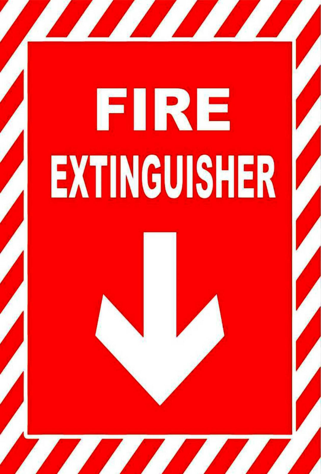 FIRE EXTINGUISHER SIGN 4X6 SELF ADHESIVE ALUMINUM PANEL S015