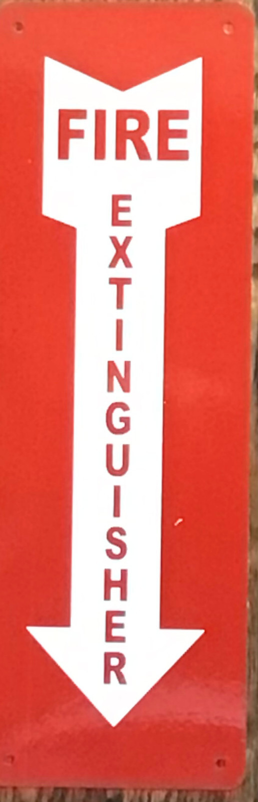 FIRE EXTINGUISHER WITH ARROW DOWN FIRE AND SAFETY SIGN (4 X 12, RED, A..