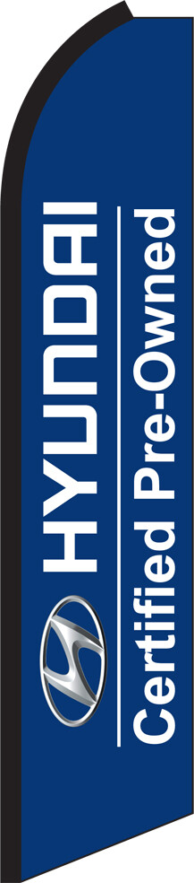 SWOOPER FEATHER FLUTTER FLAG SIGN ADVERTISING HYUNDAI CERTIFIED HALF SLEEVE