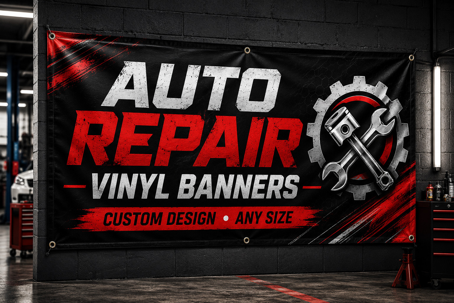 Auto Repair Custom Vinyl Banner Waterproof 13oz Heavy Duty Fast Ship