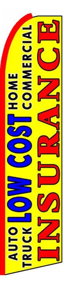 Low Cost Insurance Flutter Swooper Flag Advertising Sign 3’ Wide Banner Only