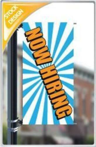 Now Hiring Street Pole Banner – 18″x36″ – FREE SHIPPING