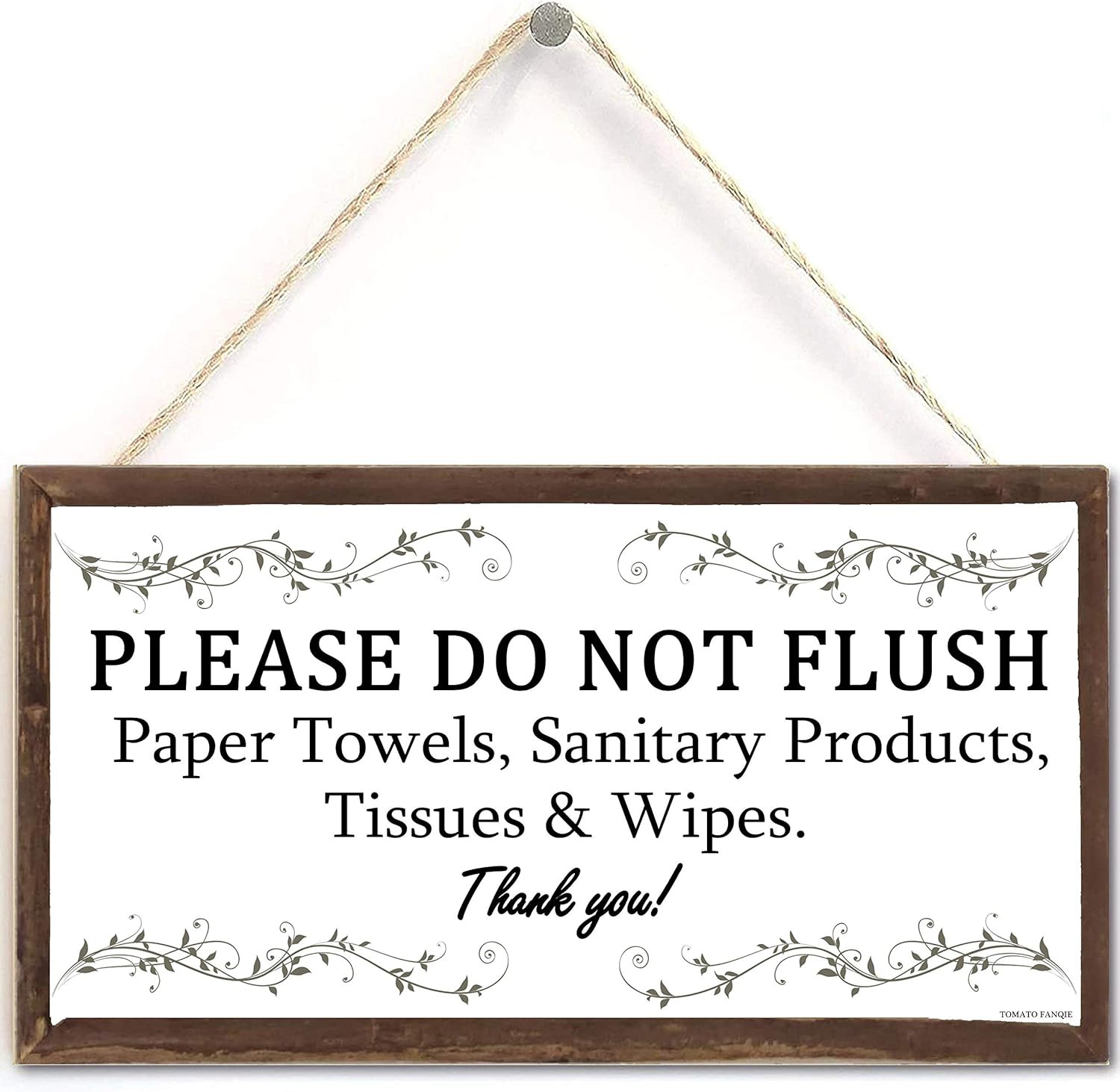 Warning Sign- Please Do Not Flush Paper Towels, Sanitary