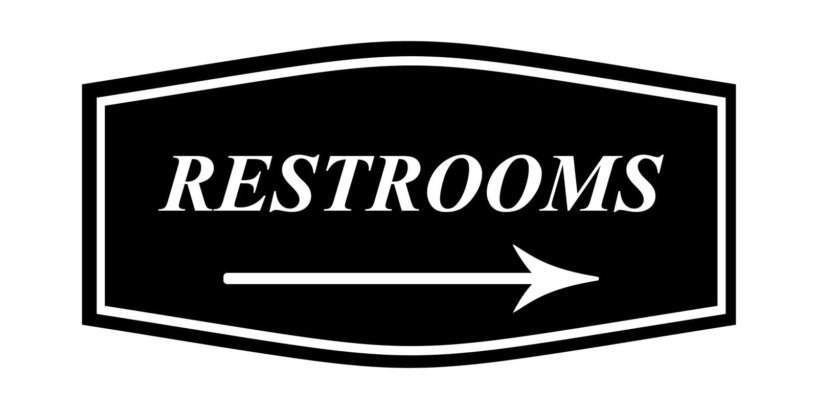 1 PCS Fancy Restrooms Right Arrow Sign Small Black Directional Wall Plaque