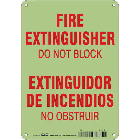 CONDOR 469Y21 Safety Sign, 10 in Height, 7 in Width, Polyethylene, Horizontal