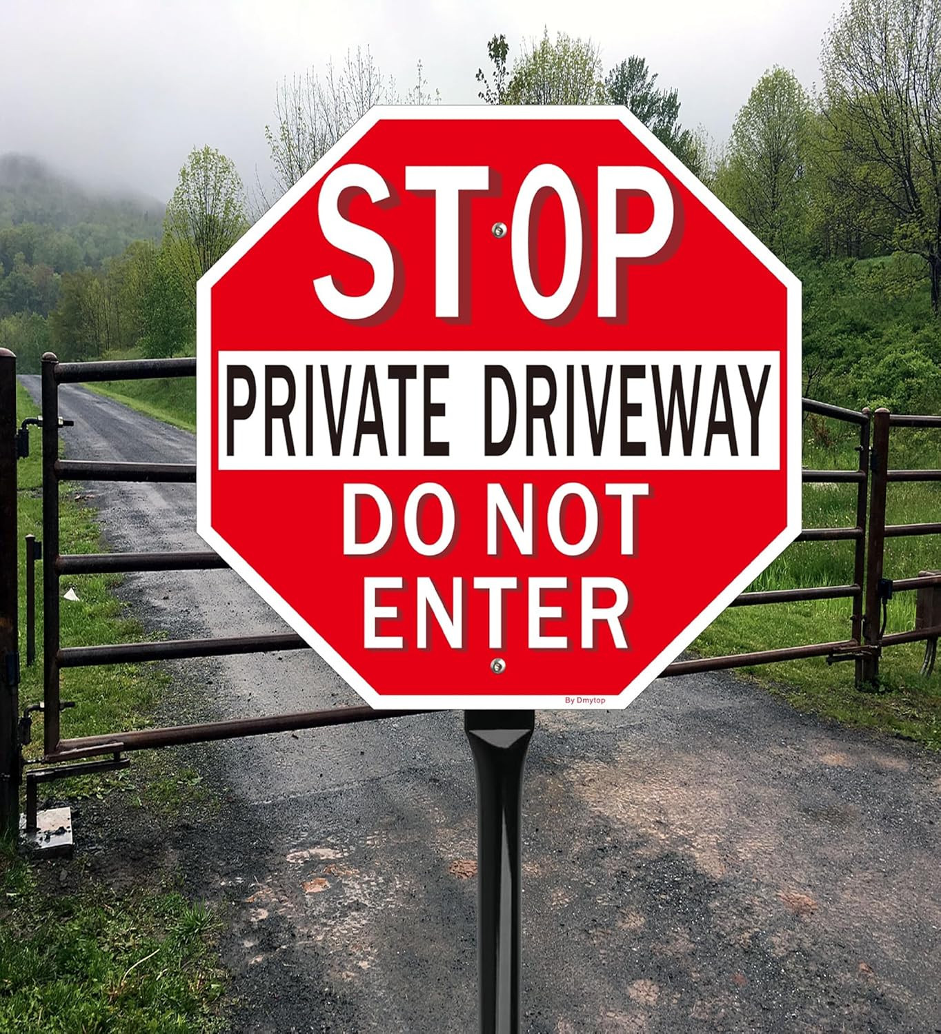 2-Pack Reflective Do Not Enter Driveway Stop Sign with Heavy Metal Stake