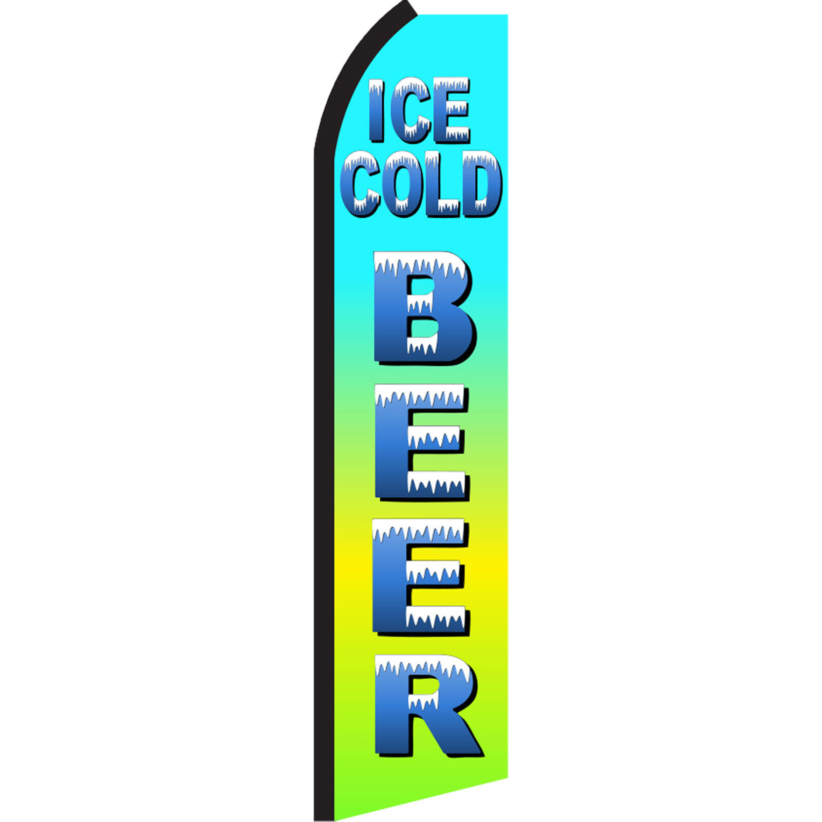 Ice Cold Beer Grn/Blu 2 1/2 ft X 11 1/2 ft Polyester Swooper Flag