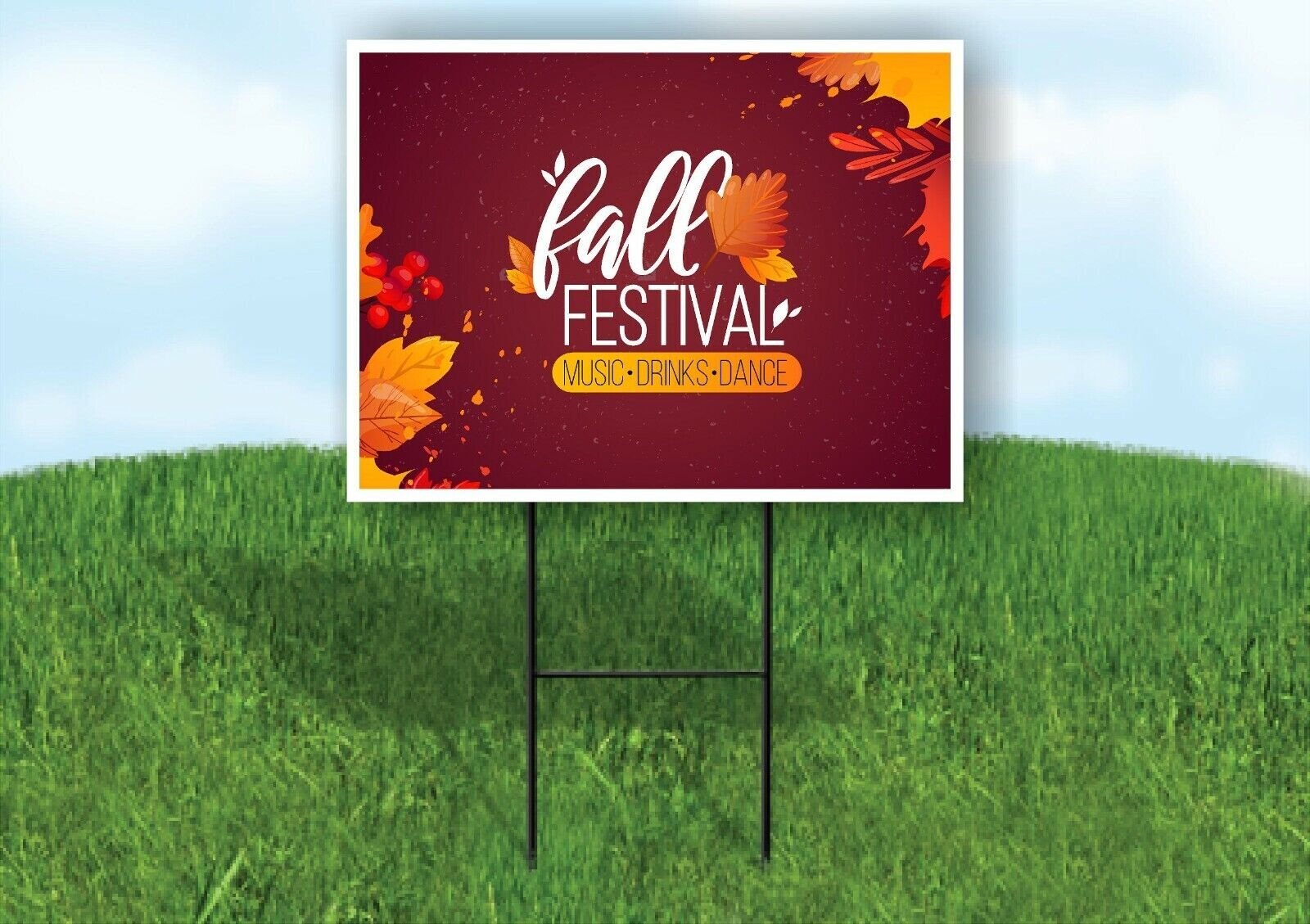FALL FESTIVAL Yard Sign with Stand LAWN SIGN
