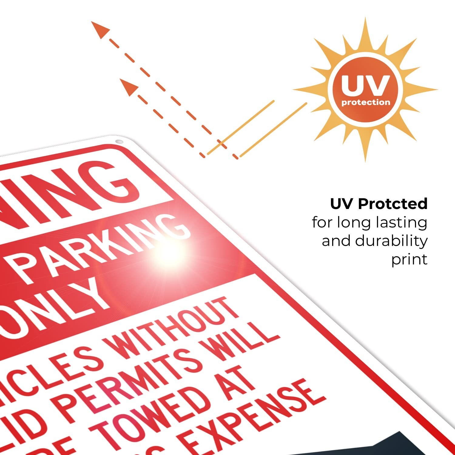 Warning Permit Parking Only Vehicles Without Permits Will Be Towed Sign