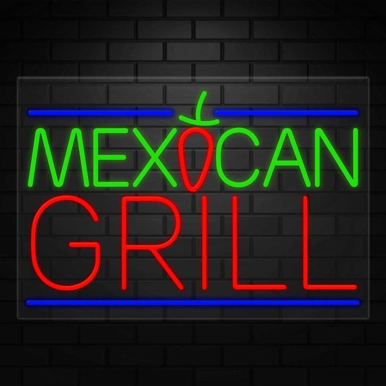 Mexican Grill Neon Sign for Retail Displays | LED Flex Neon | 36″W x 24″H x 1″D