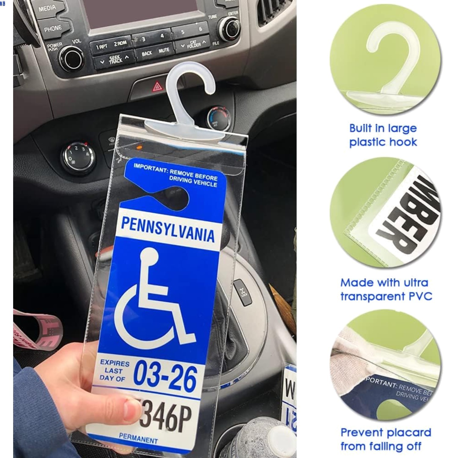 Handicap Parking Placard Holder, Ultra Transparent Disabled Permit Protective…