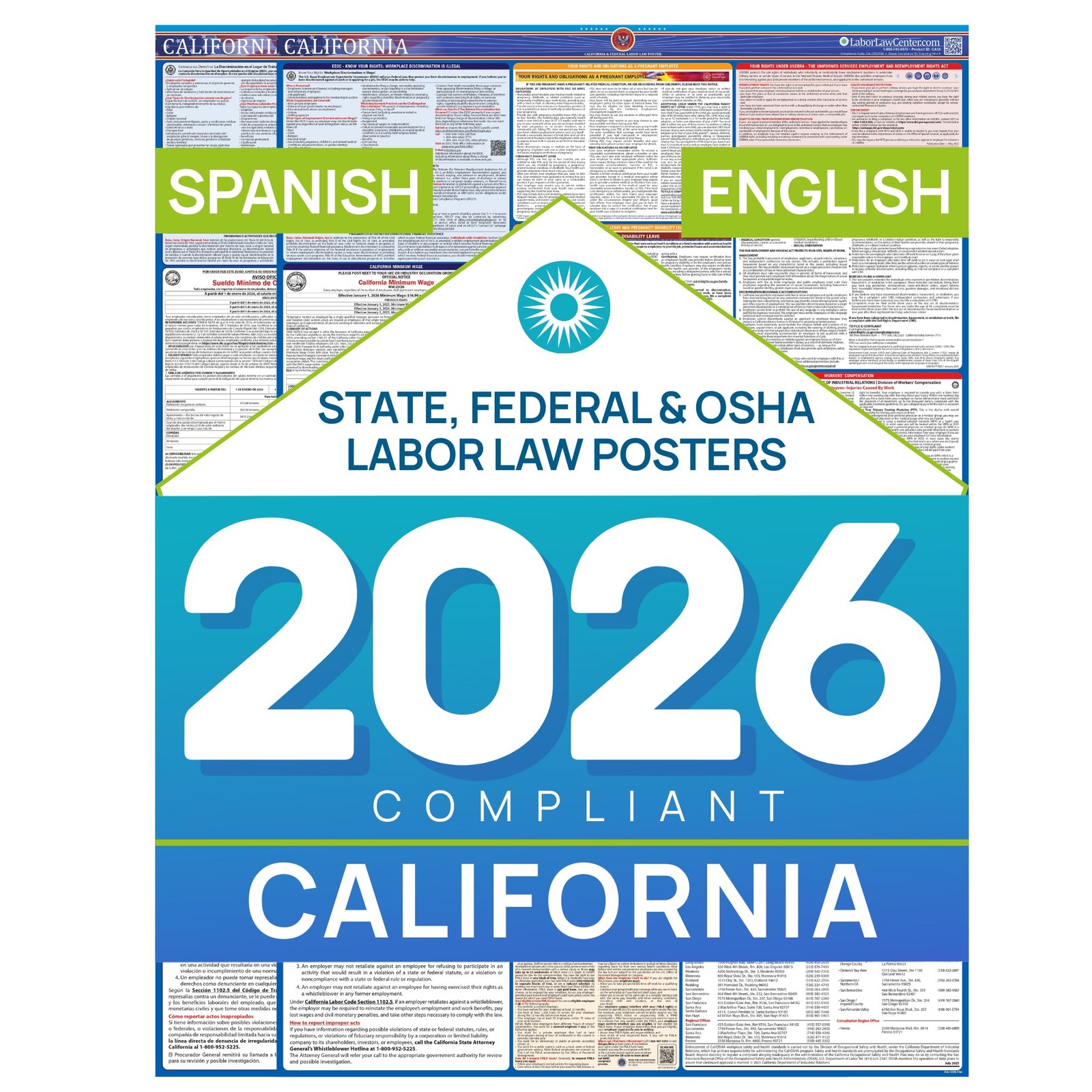 Labor Law Posters California 2026 English, Spanish, State Federal Notices