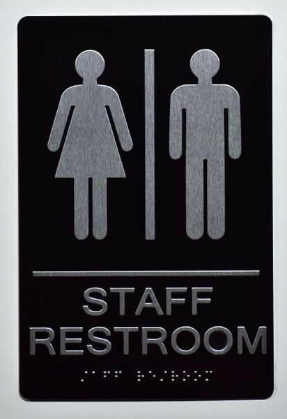 Staff Restroom Sign -(Aluminium, s Silver, 6×9) The Sensation line–REF24-1027