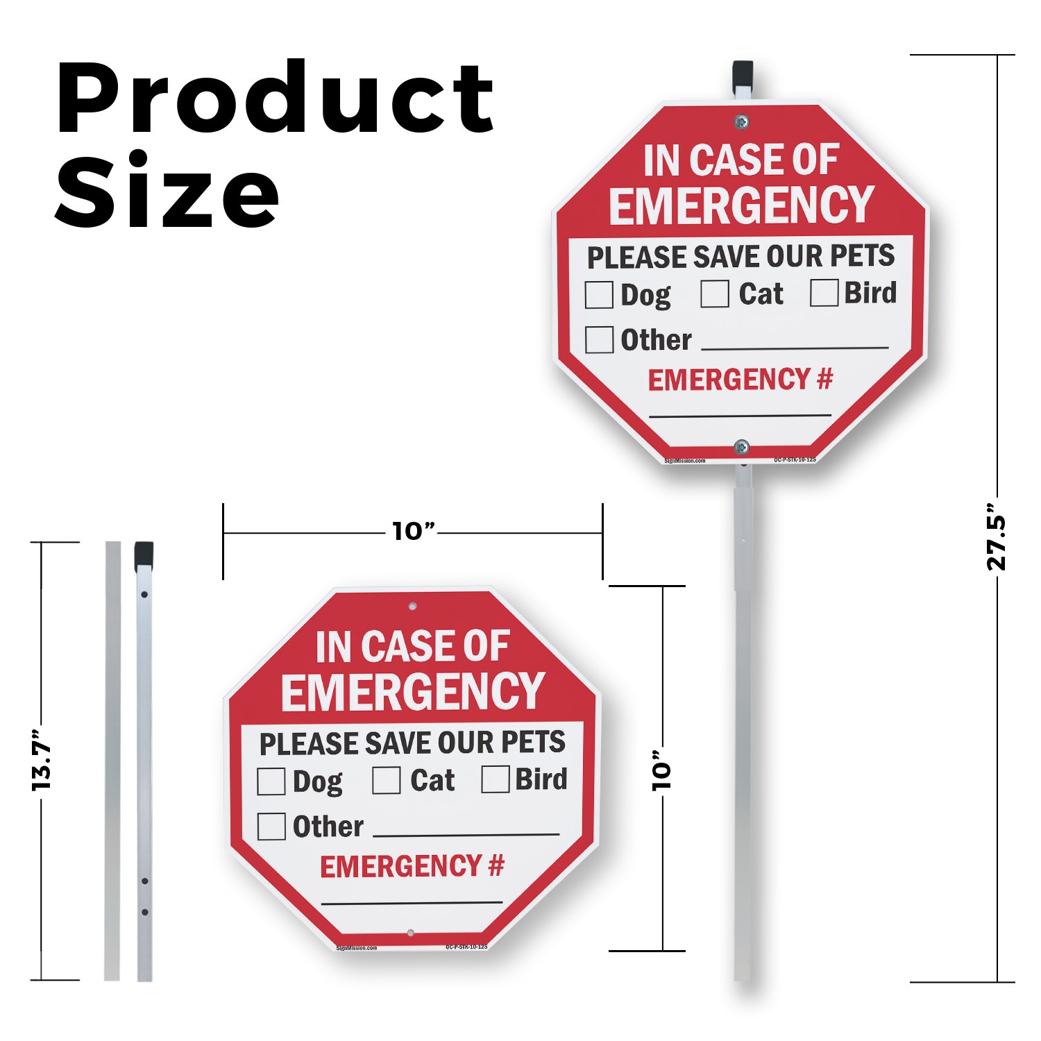 In Case of Emergency Please Save Octagon Sign With Stake Weather Resistant