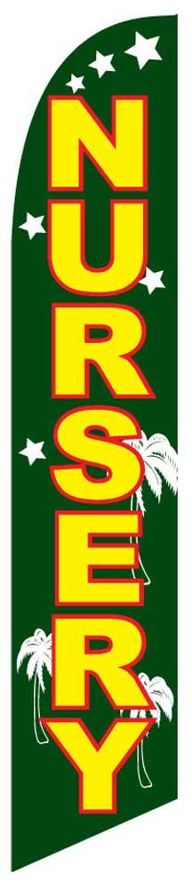 Windless Nursery Swooper Flag Advertising Sign 2.5’ Wide Banner Only