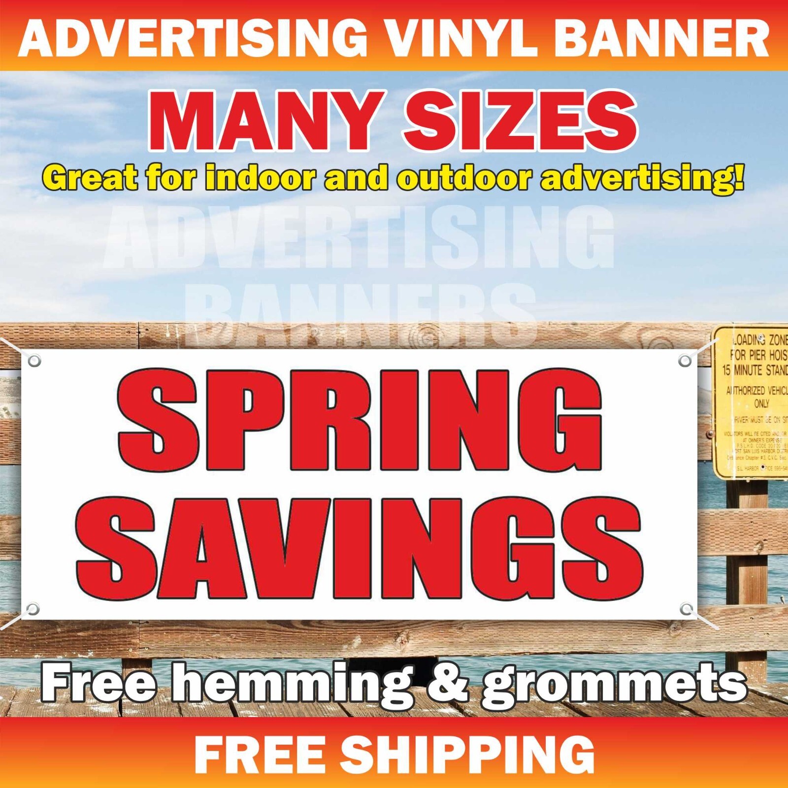 SPRING SAVINGS Advertising Banner Vinyl Mesh Sign Discount Offer Sale Season