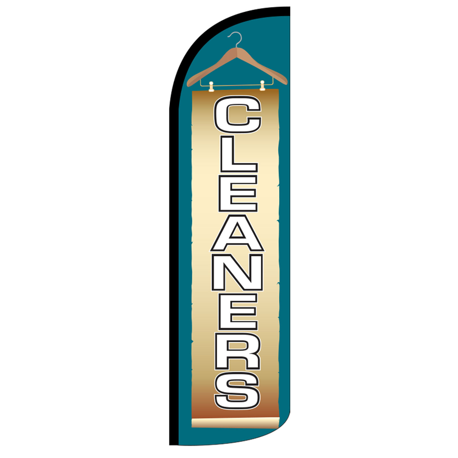 Cleaners Banner Flag Sign Display Only Flutter Feather Windless Swooper 3′ blue