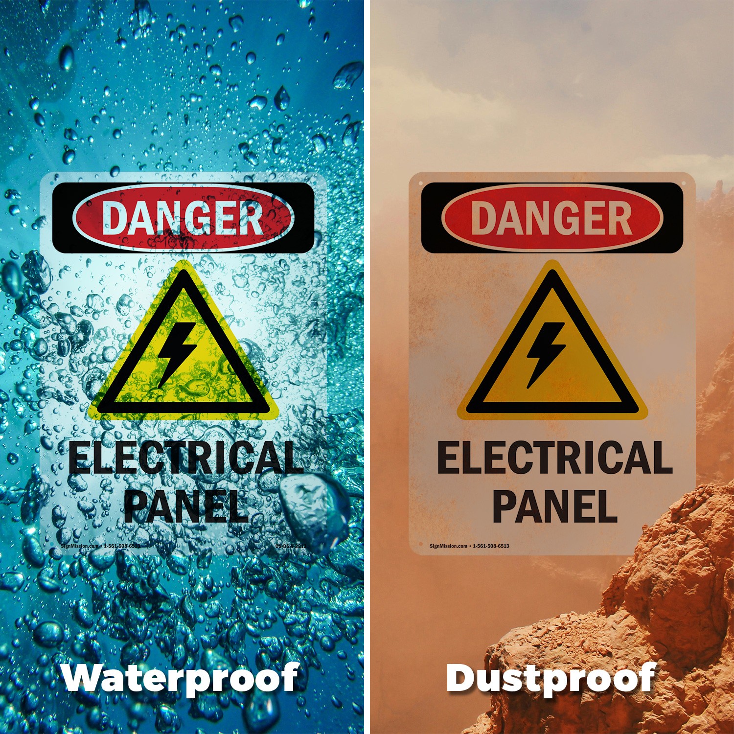 Electrical Panel OSHA Danger Sign Metal, Plastic, Or Decal – 5 or 10 Pack