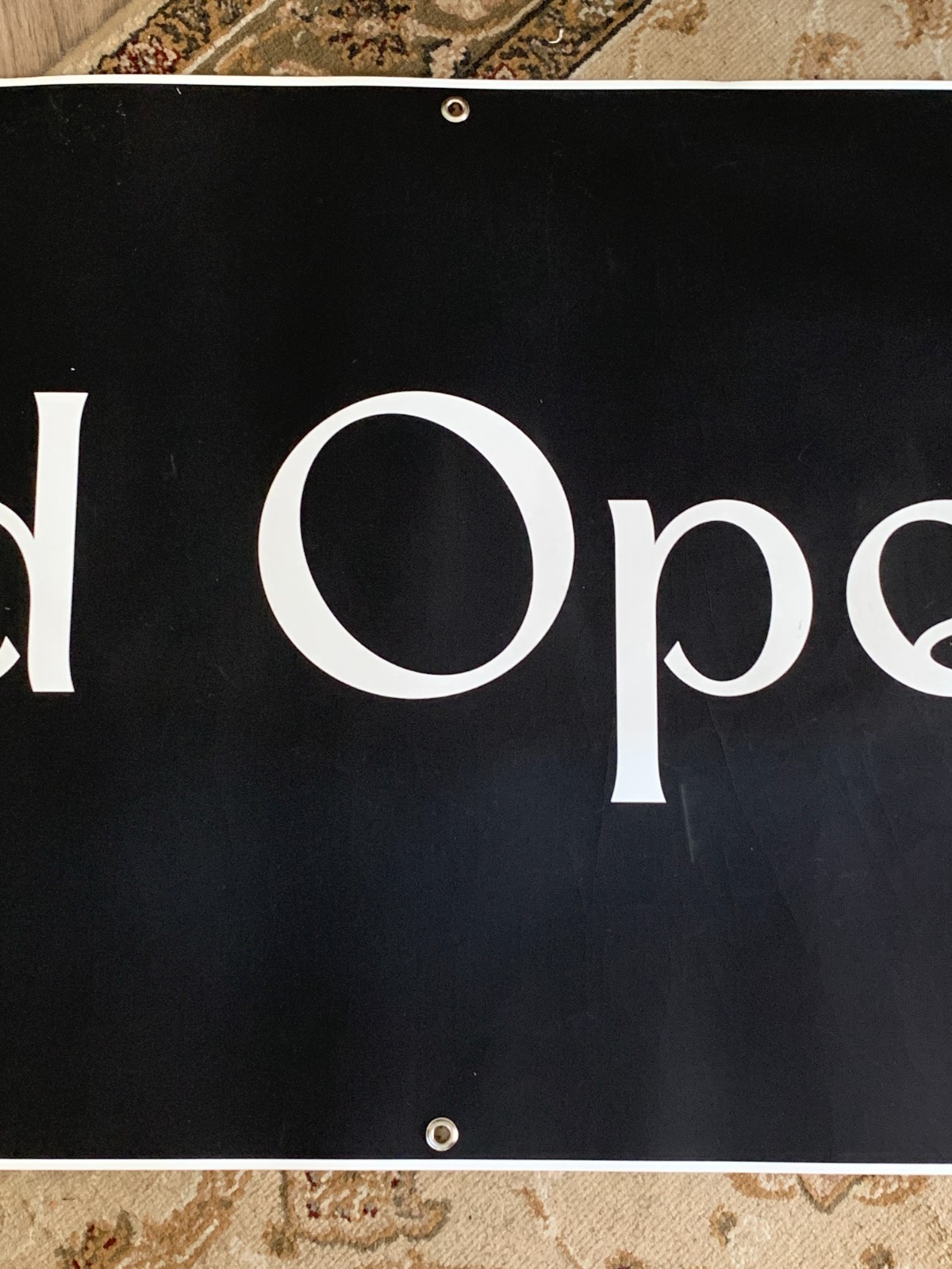 6′ x 2′ Grand Opening Banner B&W w/Grommets Upscale Designer