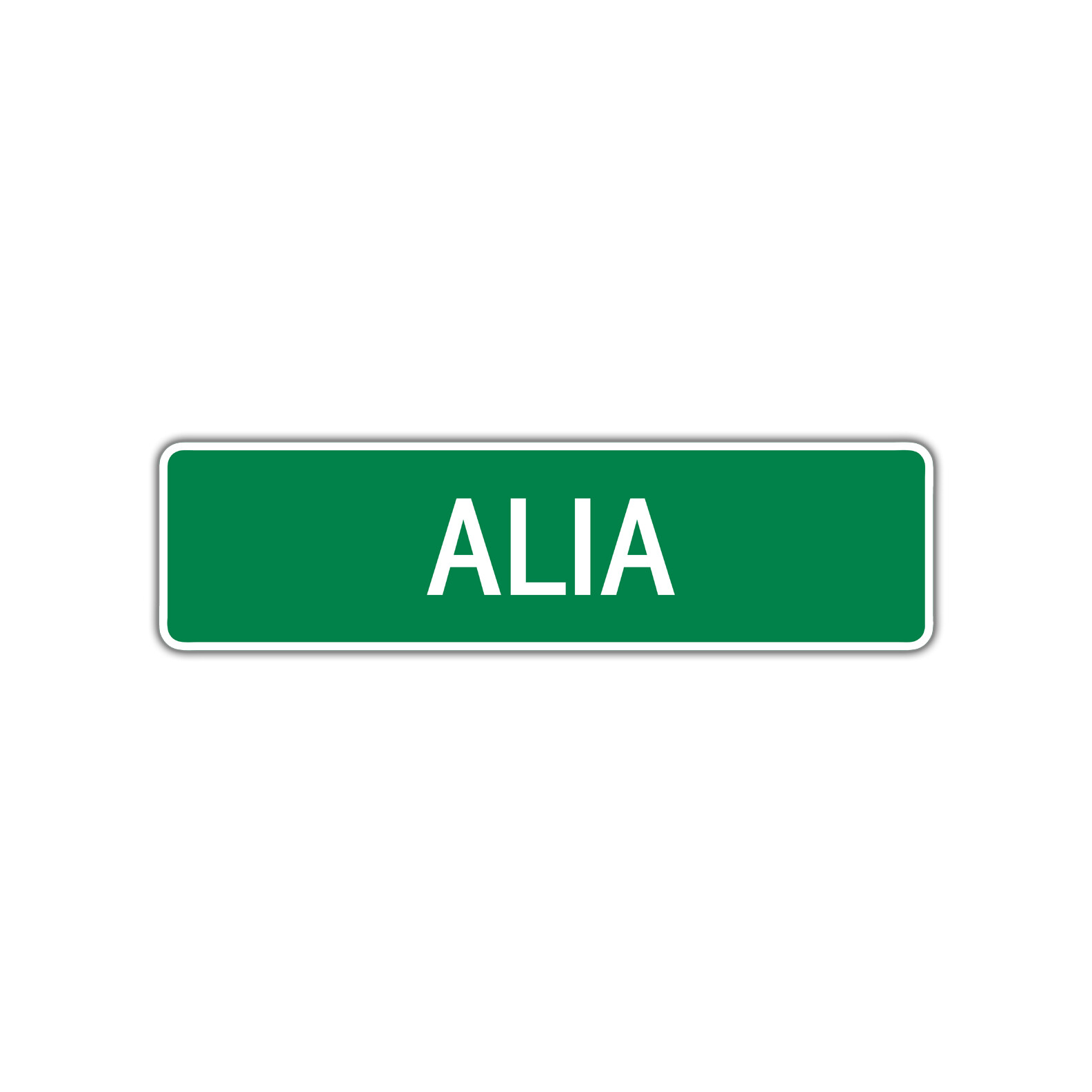 Alia Girls Name Letter Printed Label Wall Art Decor Novelty Aluminum Metal Sign