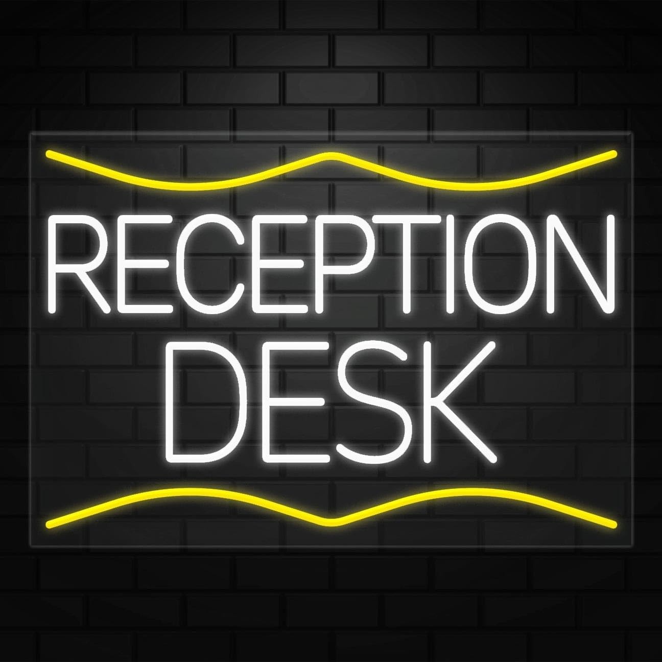 Reception Desk Neon Sign for Retail Displays | LED Flex Neon | 36″W x 24″H x 1″D