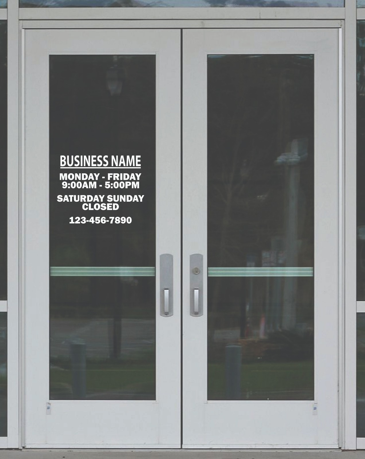 Custom Business Storefront Window Decal | Vinyl Sign | Hours, Logo, Phone Number