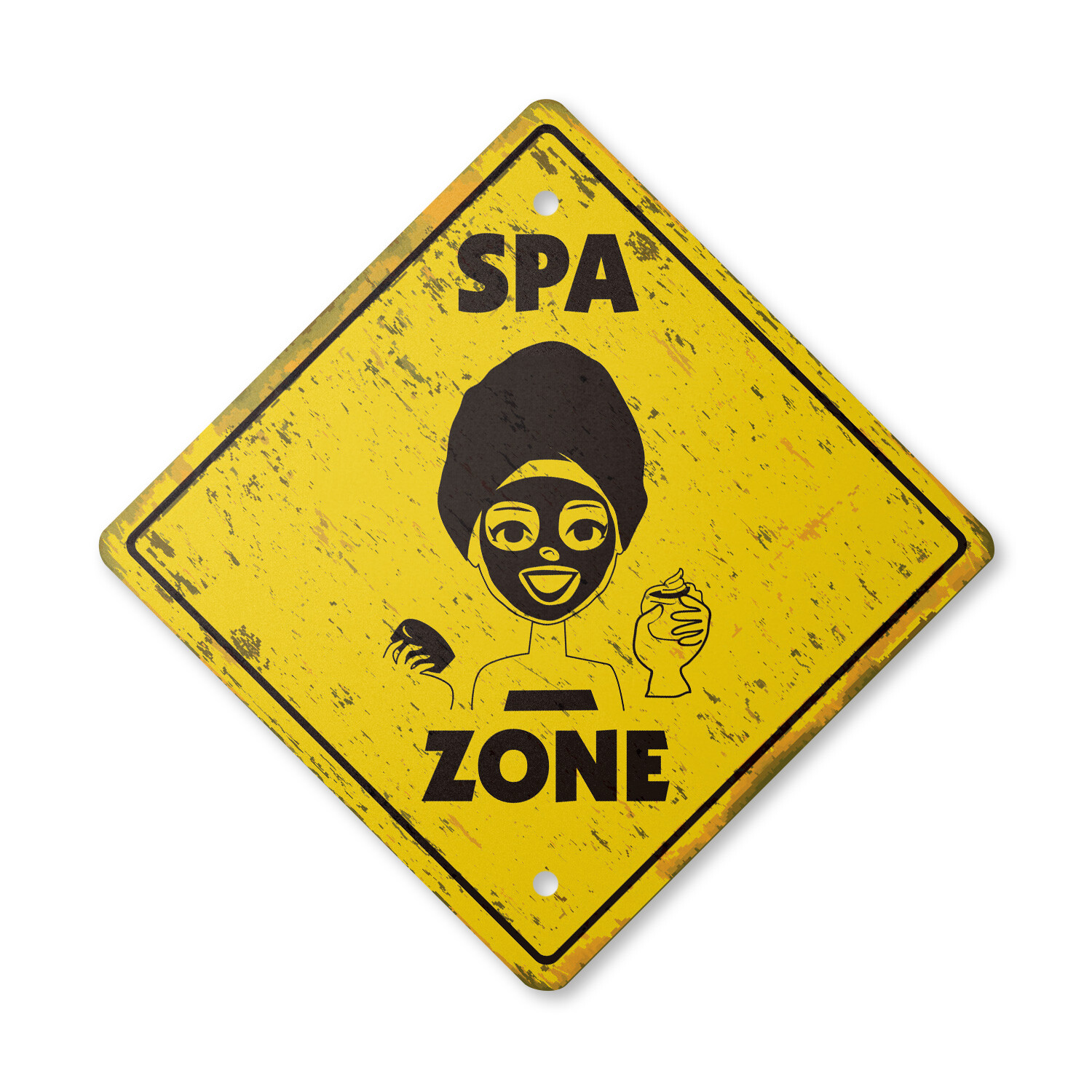 Spa Vintage Crossing Sign Xing Plastic Rustic massage facial rub down sau