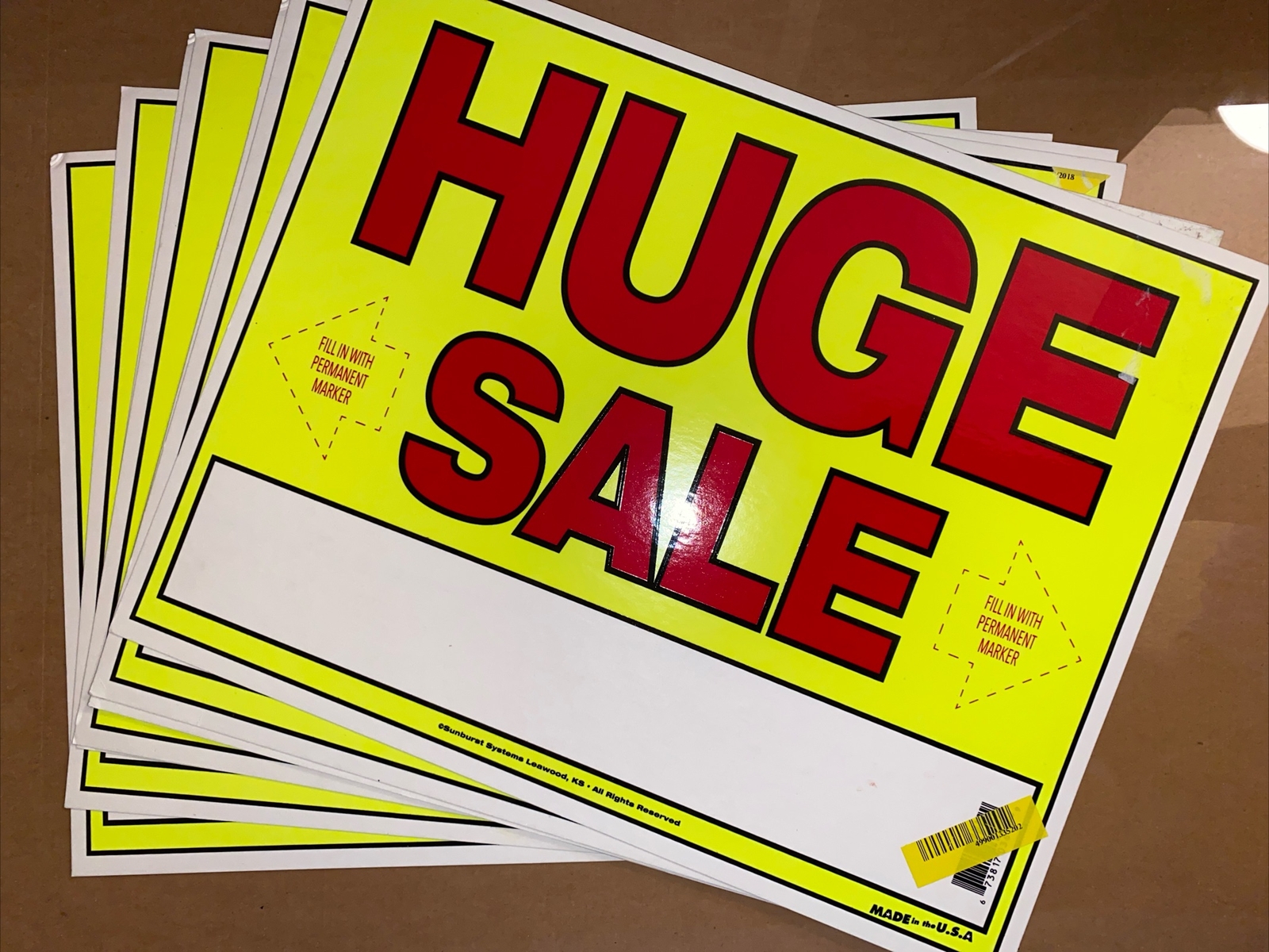 Sunburst Systems Huge Sale Sign LOT SALE OF 10 14 INCHES X 11 INCHES FREE SHIP