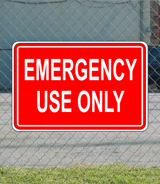 Red Emergency Use Only Metal Sign for Street Road Highway Parking Lot 12″x18″