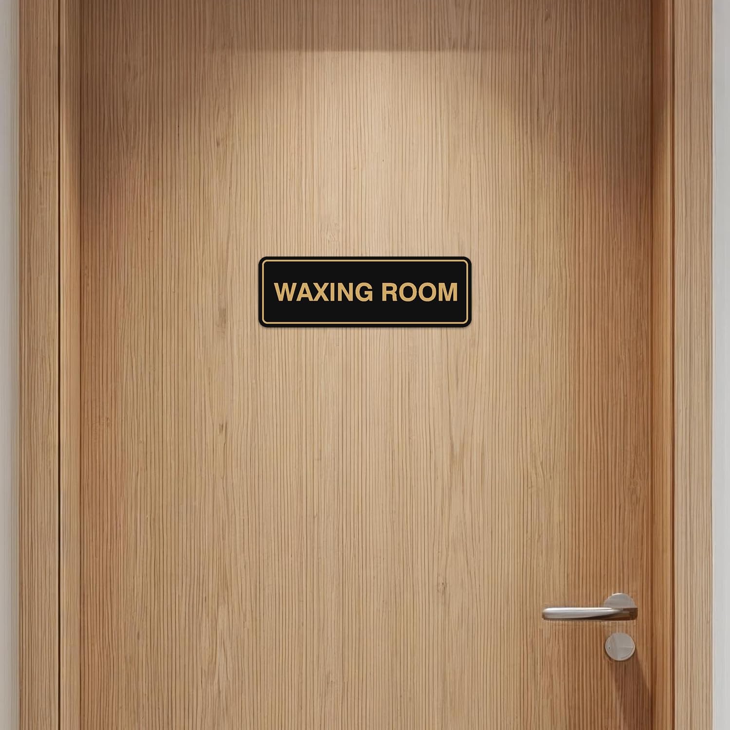 Standard Waxing Room Sign Small Black Durable Wall Door Spa Salon Plaque