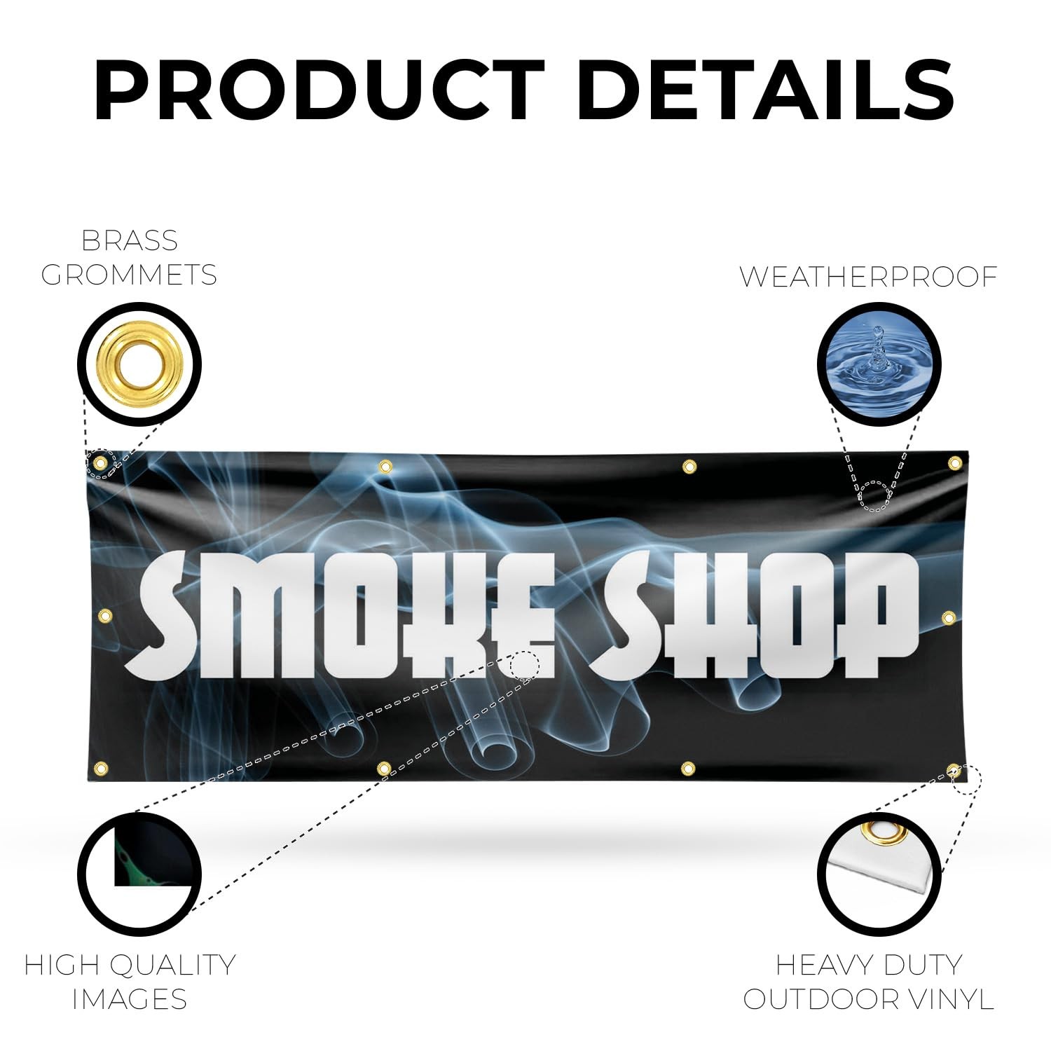 Signmission Smoke Shop Banner Sign 36 X 96 13 Oz Vinyl Metal Single-Sided
