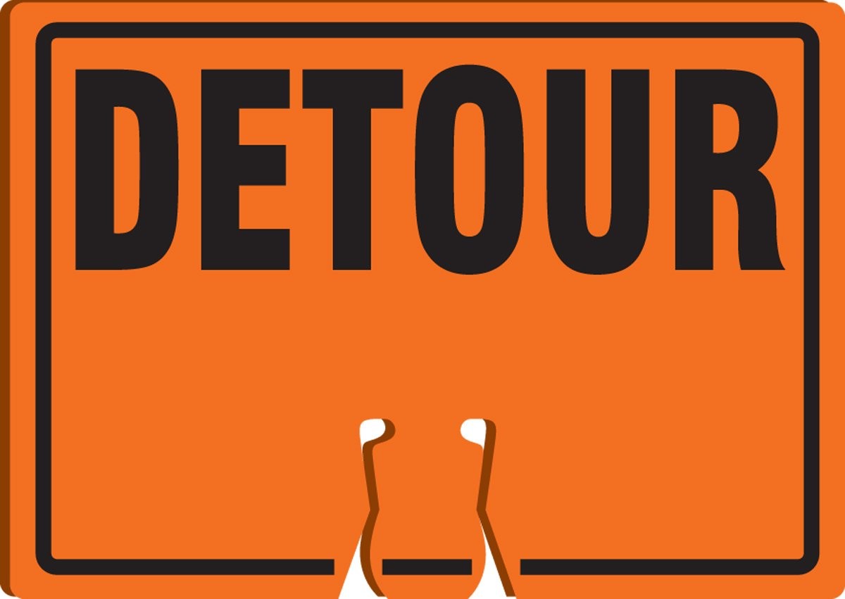 Accuformnmc Nmc Detour Traffic Cone Top Sign Combine Orange Cones To Create A