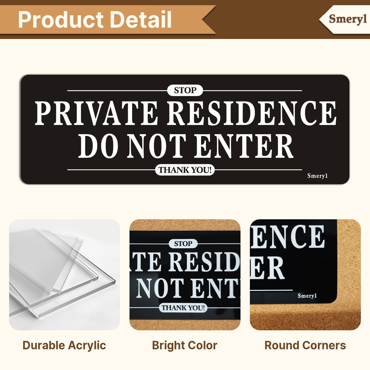 Private Residence Do Not Enter Signs With Self-Adhesive Backing