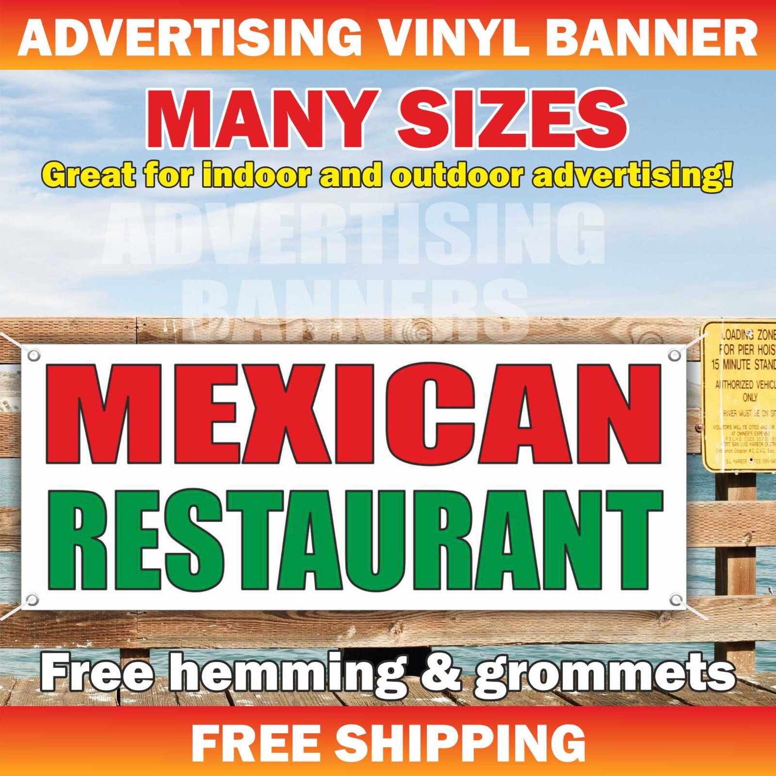 MEXICAN RESTAURANT Advertising Banner Vinyl Mesh Sign Food Spanish GROCERY Deli