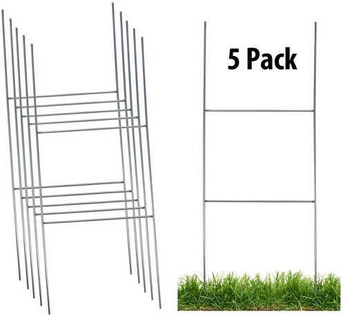 Metal H-Frame Wire Step Stakes 10×30 for Yard Signs – Heavy Duty 5-Pack