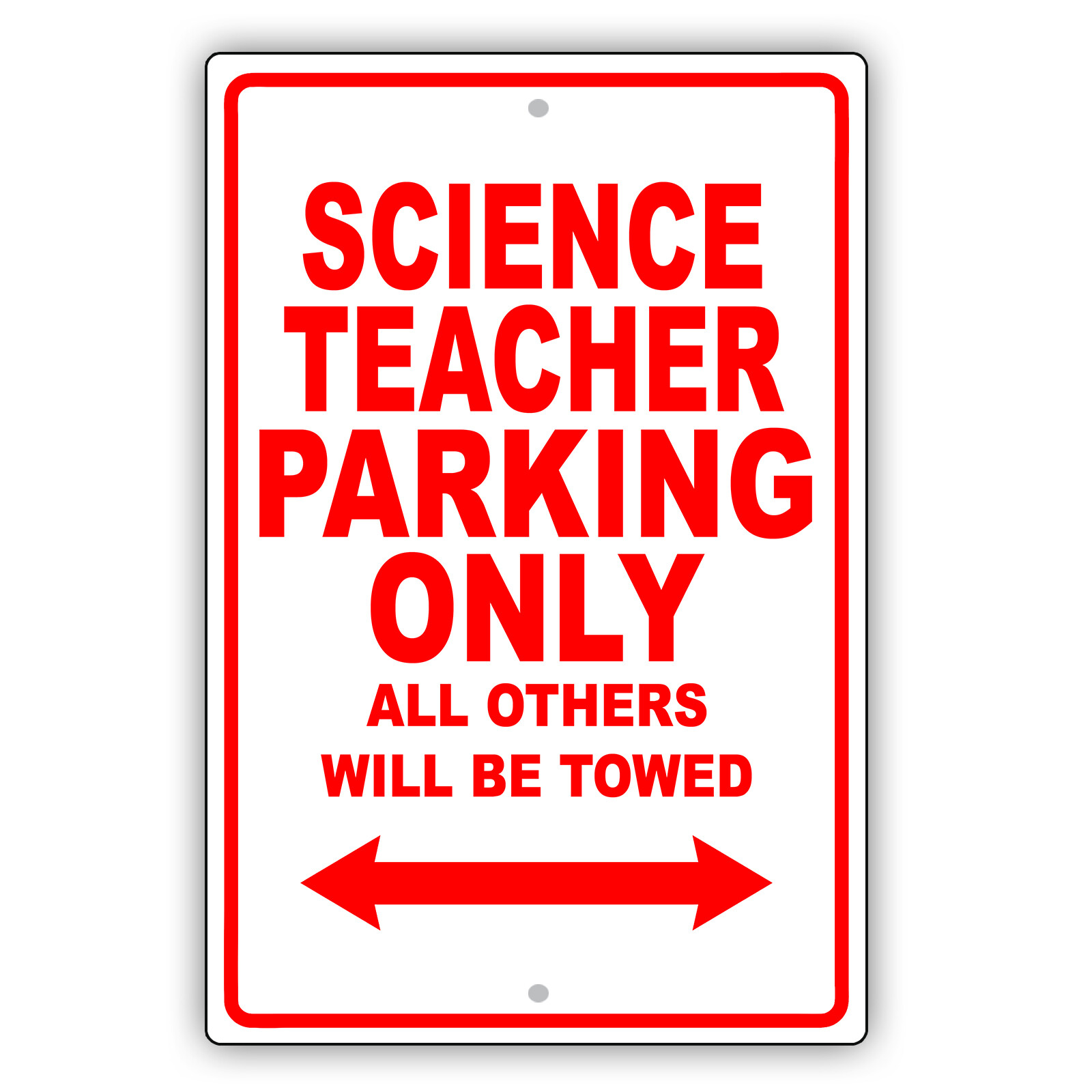 Science Teacher Parking Only Gift Decor Novelty Garage Aluminum Metal Sign