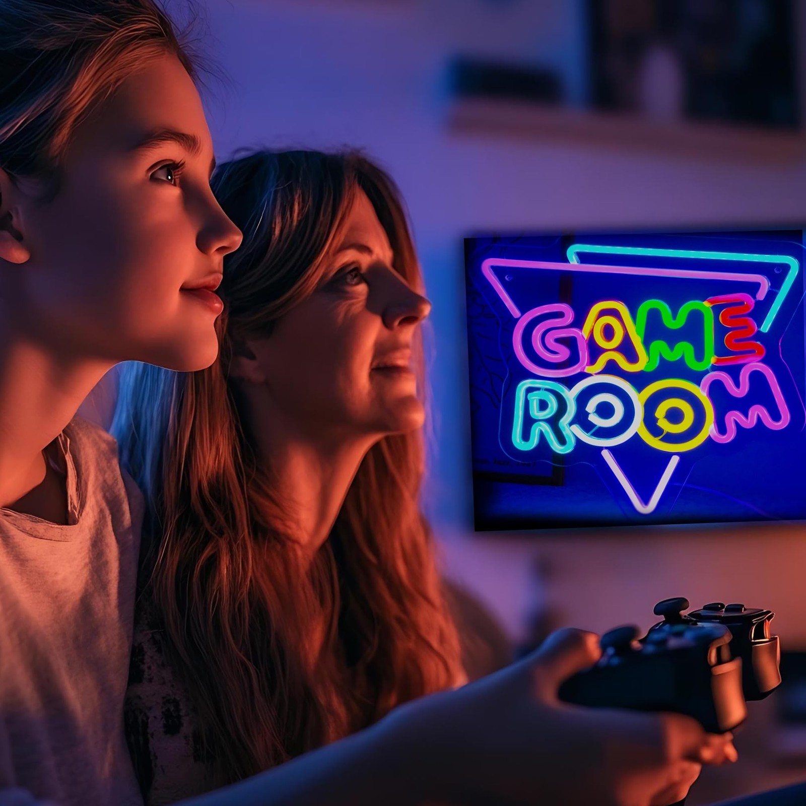 Game Room Large Neon Signs, Gaming Room Wall Decor Colorful LED USB Neon Ligh…