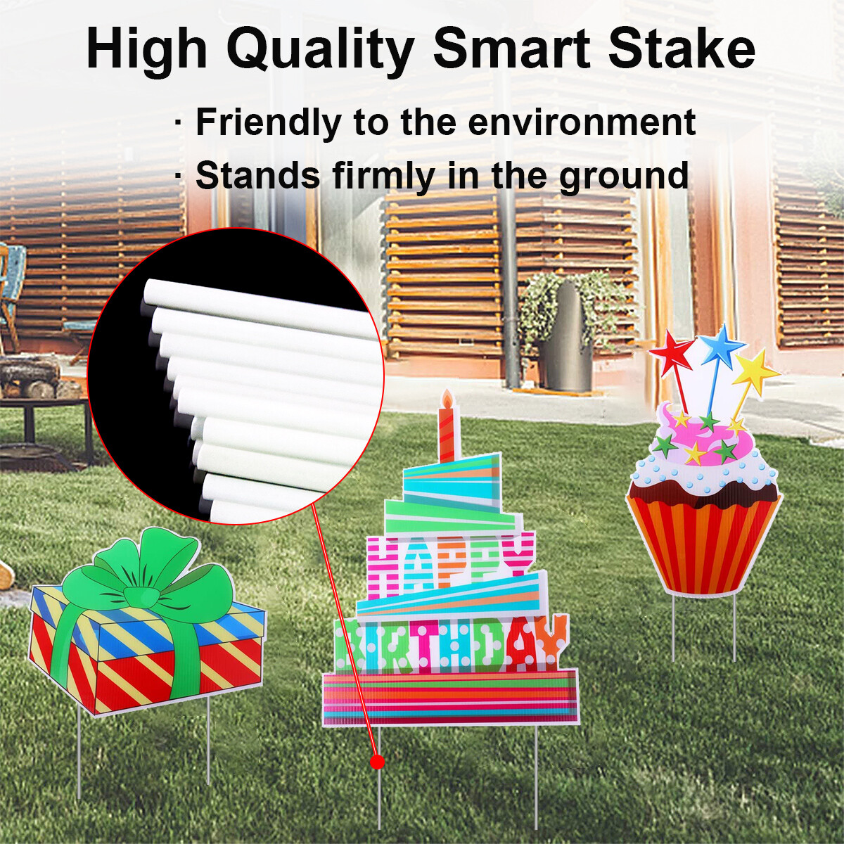 DIY Durable Blank Yard Sign W/ Smart Stakes for Political Campaigns,Rent,Sales