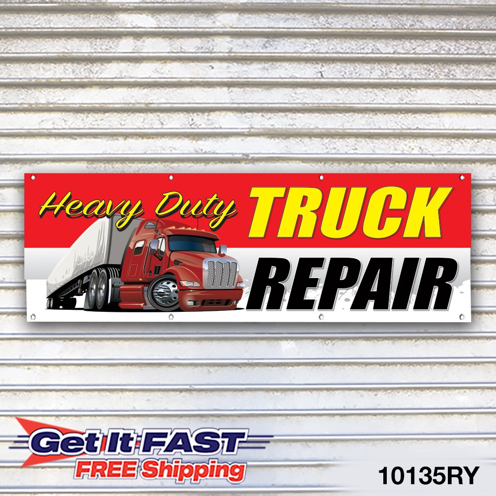 Truck Repair Banner Sign Tire Dealer Service Bay Garage