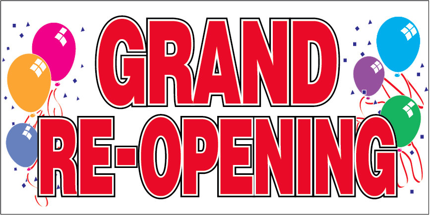 20×48 Inch GRAND RE-OPENING Vinyl Banner Sign – Balloons wb