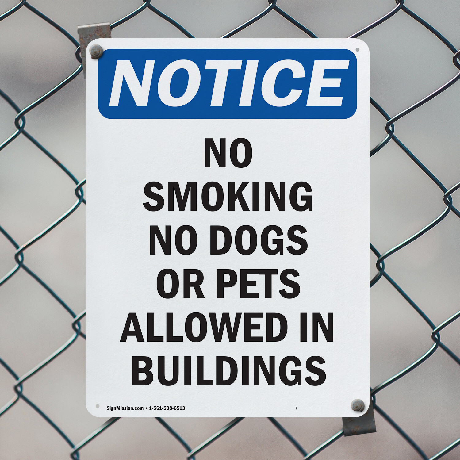 (2 Pack) No Smoking No Dogs Or Pets Allowed OSHA Notice Sign Decal Metal Plastic