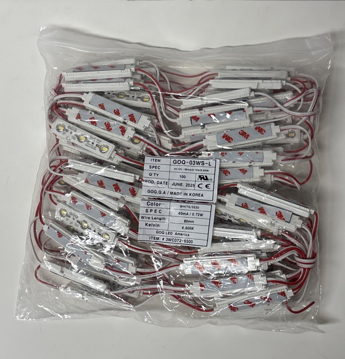 LOT OF 100 GOQLED America GOQ-03WS-L Samsung LED Modules 6500K White 60mA 0.72W