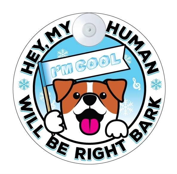 Generic I’M COOL Car Sign Pet Safety Alert Vinyl White/Blue Auto Accessory