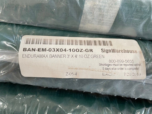 EnduraMax Blank (Green or Blue) Banner with Grommets, Heat fused seams 10-13 oz