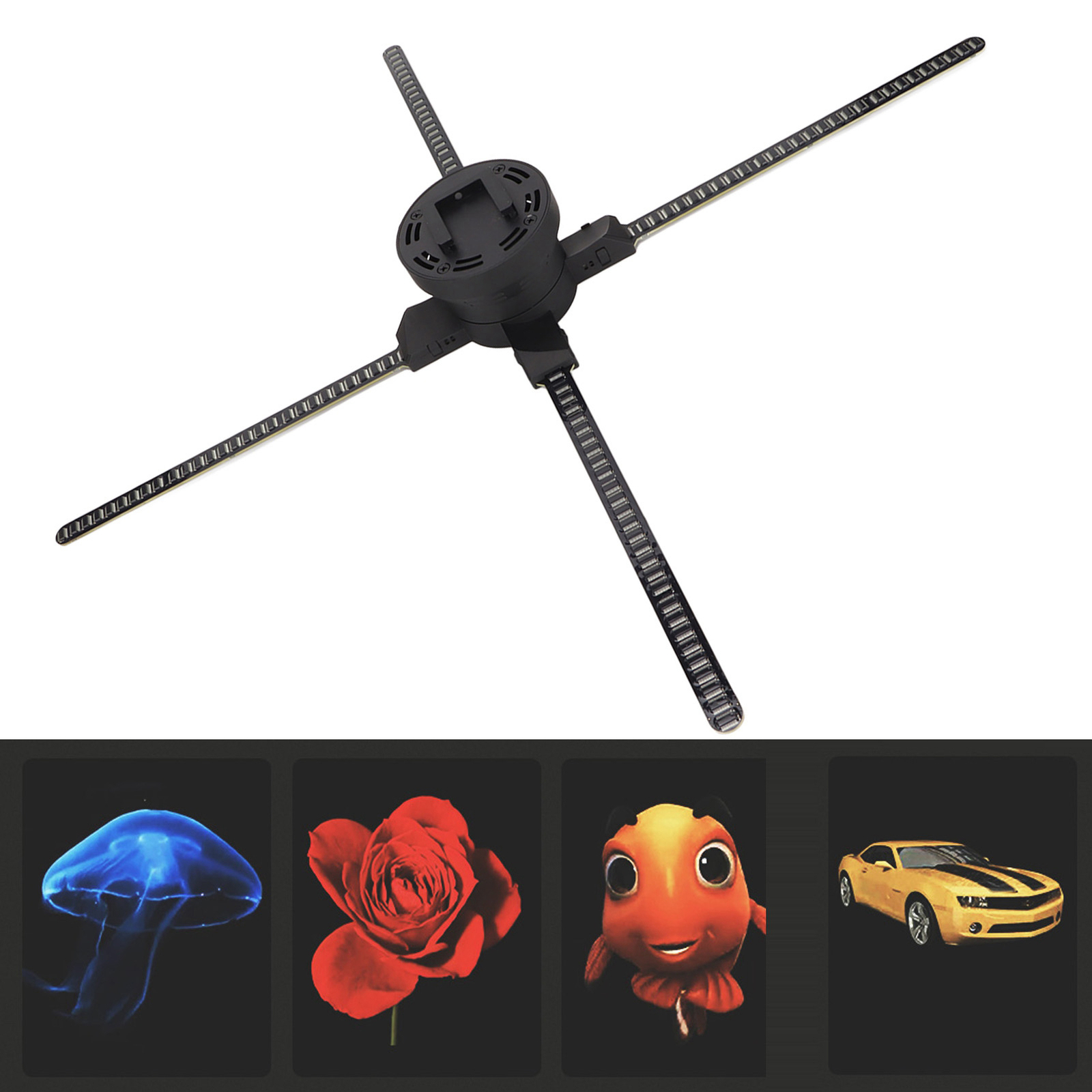 3D Hologram Fan Player 700rpm/Min 768pcs Lamp Beads Ad Display MOY