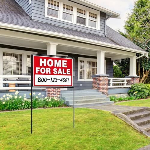 Home For Sign with Stakes Double Sided Signs For By Owner Signs for Real Esta…